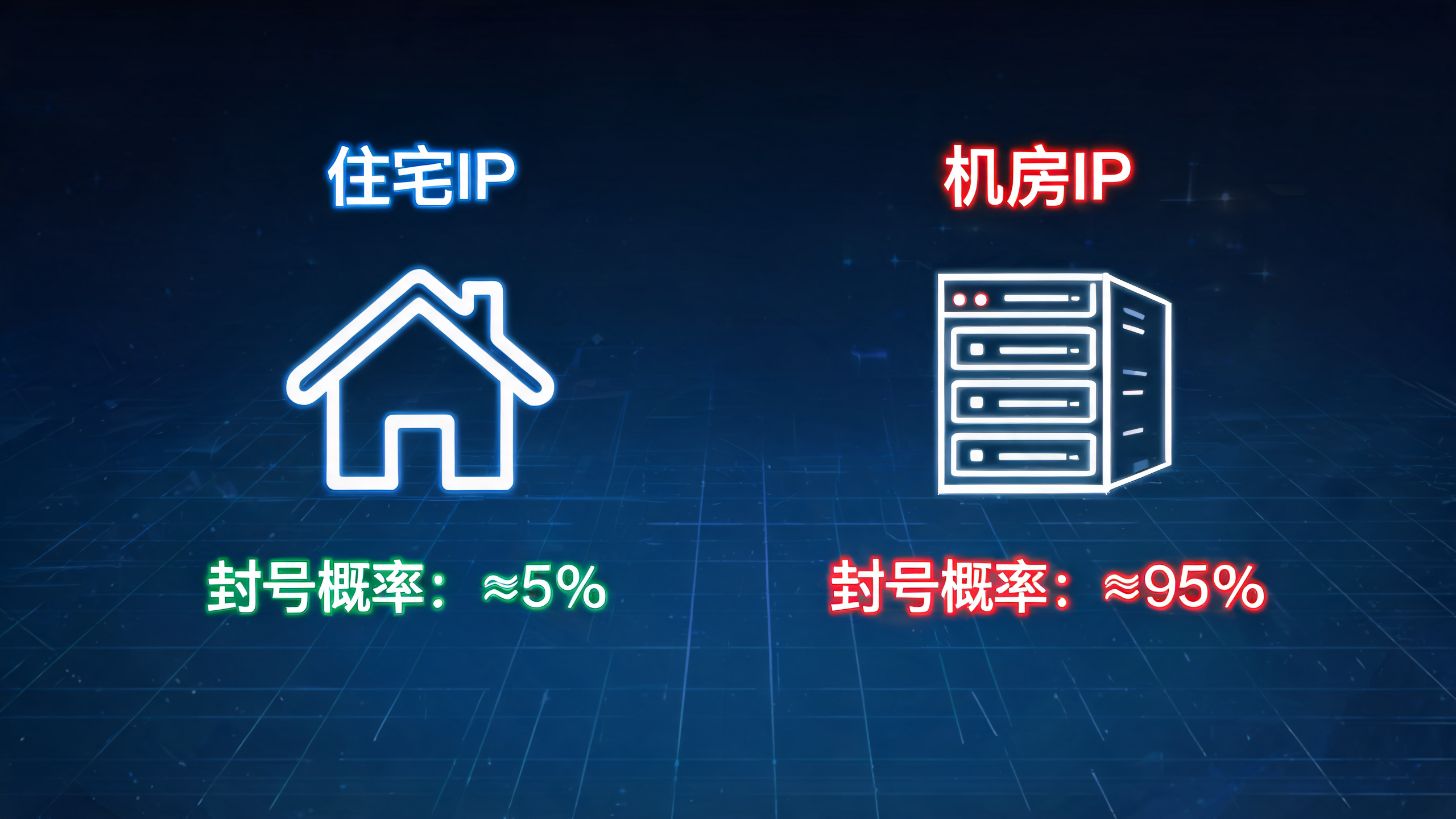 住宅IP和机房IP实测,封号概率差距巨大配图